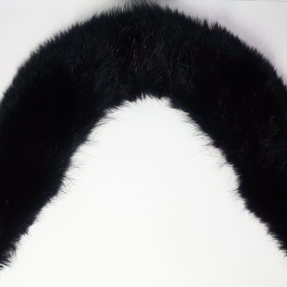 Vintage Black Mink Collar, Black Mink Fur Scarf, Black Real Fur Collar